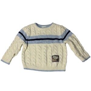 B.T. Kids Boys Sweater Cream Blue Size 18 M